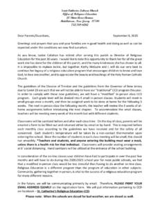 2020 CCD Parent Letter